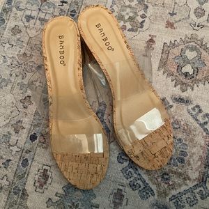 Never Worn Clear Strap Heeled Sandals